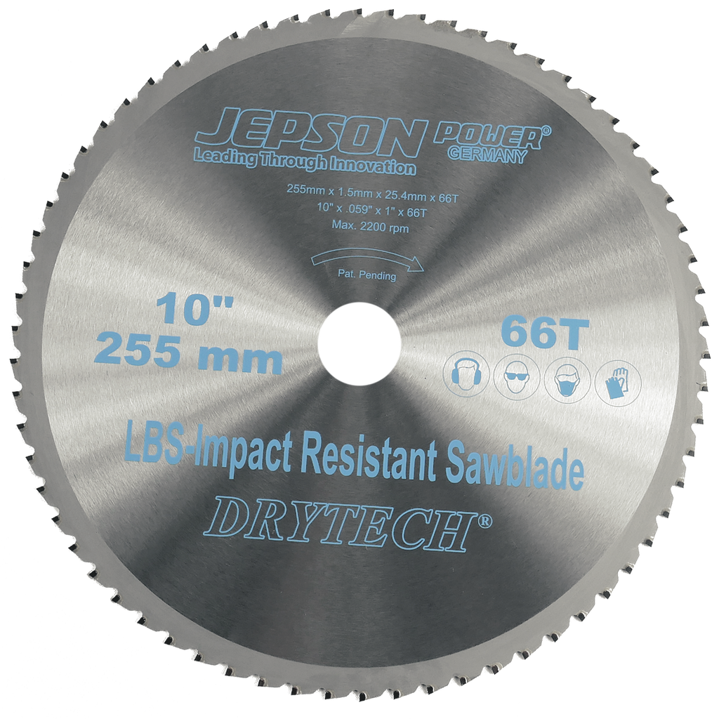 Hoja de sierra con punta de carburo Drytech® de 10'' LBS resistente a impactos ø 255 mm / 66T para acero (pared delgada)